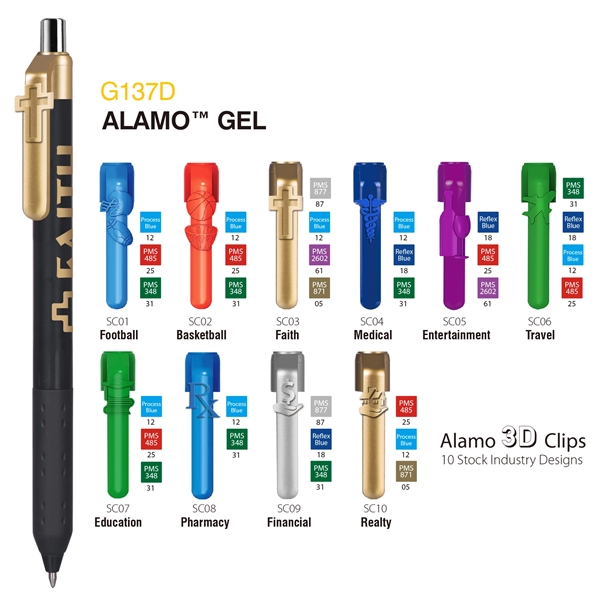 Alamo™ retractable style pen with gel ink and an extra-large 300-degree... from ASI 82498 RiteLine LLC