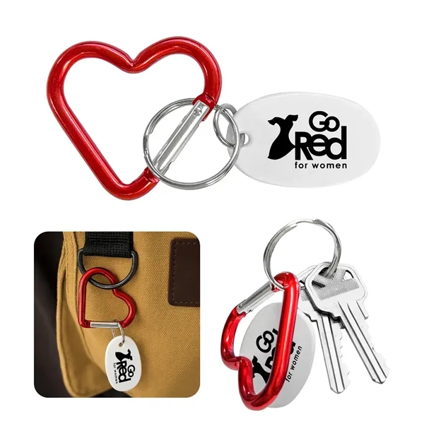 Retractable carabiner with split ring for keys. Features hinge design, not... from ASI 52710 Lincoln Line