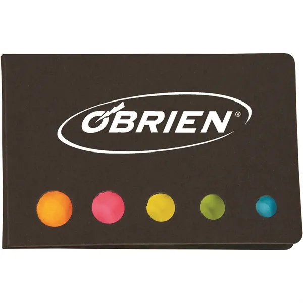 Sticky flag tote with a cardboard cover containing five assorted color... from ASI 54100 Fields Manufacturing Inc / TargetLine®