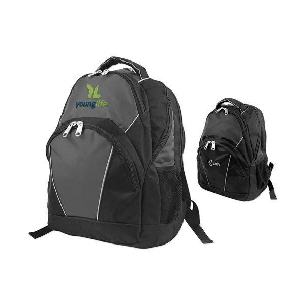 Backpack features padded adjustable shoulder straps, a top zippered opening leads... from ASI 98360 WOWLine / WOWLine®