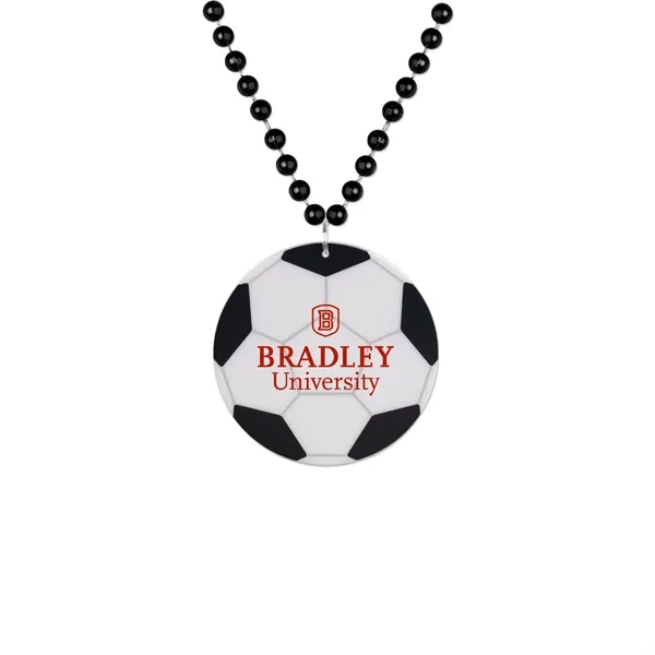 Soccer ball medallion adorned with black beads and stock art on... from ASI 98360 WOWLine / WOWLine®