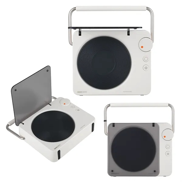 A turntable-inspired wireless speaker that introduces vintage charm to modern sound... from ASI 61966 HPG / OrigAudio