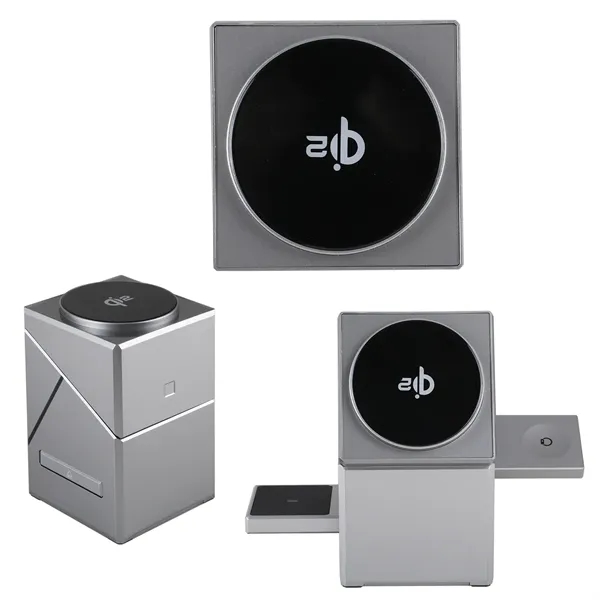 3-in-1 wireless charger with rotating face, dedicated zones & sleek design... from ASI 61966 HPG / OrigAudio