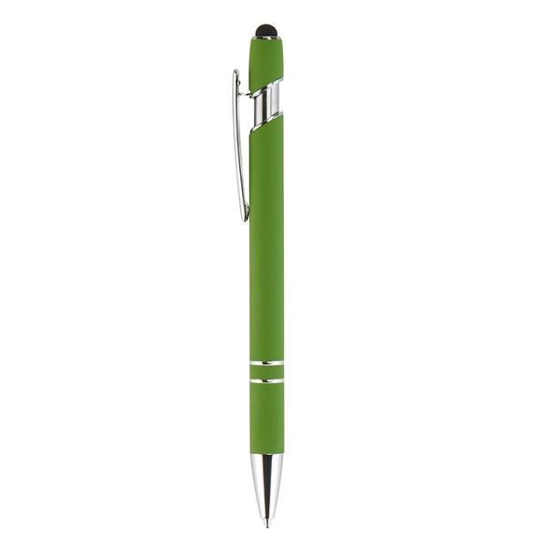5 5/8" x 3/8" ABS plastic plunger-action ballpoint pen with stylus,... from ASI 52840 Evans Manufacturing