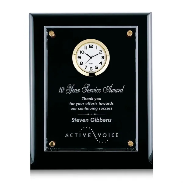 Starfire clock mounted on a highly polished piano finished black plaque.... from ASI 84592 St Regis Group