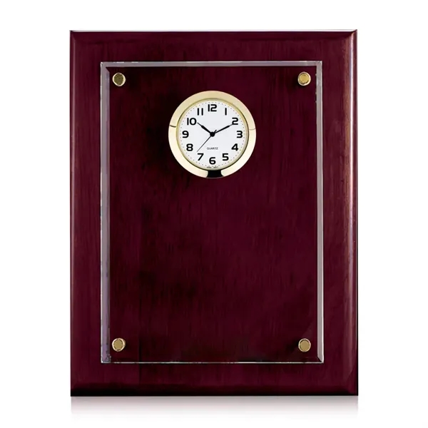 Starfire clock mounted on a highly polished piano finished rosewood plaque.... from ASI 84592 St Regis Group