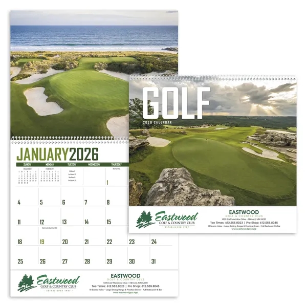 11 x 19 2024 Golf wall calendar printed on 70# paper... from ASI 40480 Koozie Group / Norwood Triumph Calendar
