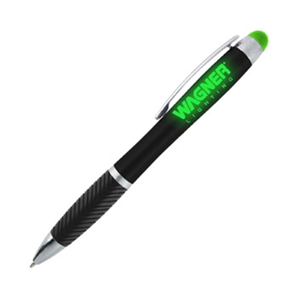 Star light up pen with a metallic barrel, a contoured, ridged... from ASI 90859 Tempo Industries Inc