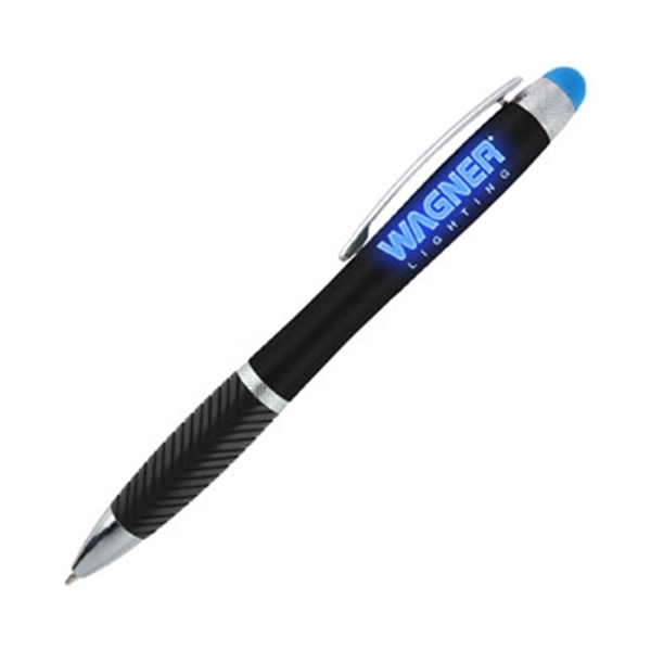 Star light up pen with a metallic barrel, a contoured, ridged... from ASI 90859 Tempo Industries Inc