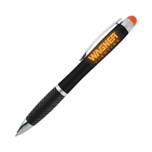 Star light up pen with a metallic barrel, a contoured, ridged... from ASI 90859 Tempo Industries Inc