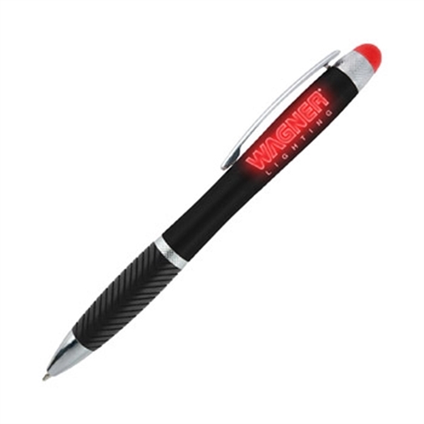 Star light up pen with a metallic barrel, a contoured, ridged... from ASI 90859 Tempo Industries Inc
