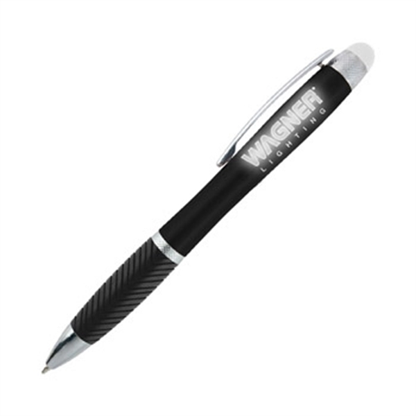 Star light up pen with a metallic barrel, a contoured, ridged... from ASI 90859 Tempo Industries Inc
