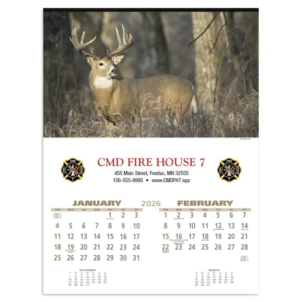 17 x 23 2024 Wildlife Art calendar on 70# matte paper.... from ASI 40480 Koozie Group / Norwood Triumph Calendar