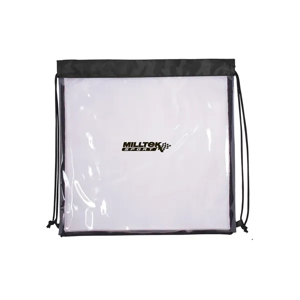 12" z 12" clear PVC backpack with 6" gusset and drawstring... from ASI 79530 Prime Line