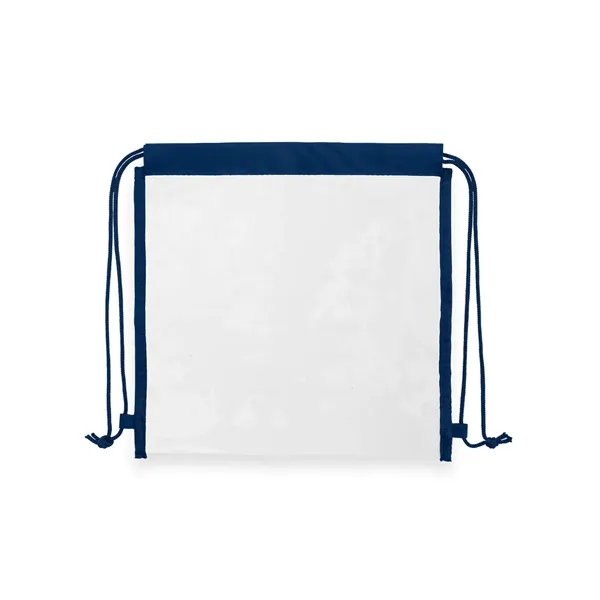 12" z 12" clear PVC backpack with 6" gusset and drawstring... from ASI 79530 Prime Line