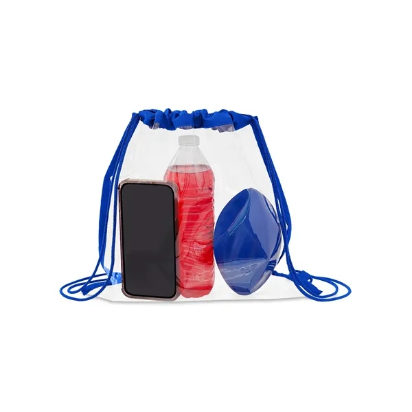 12" z 12" clear PVC backpack with 6" gusset and drawstring... from ASI 79530 Prime Line