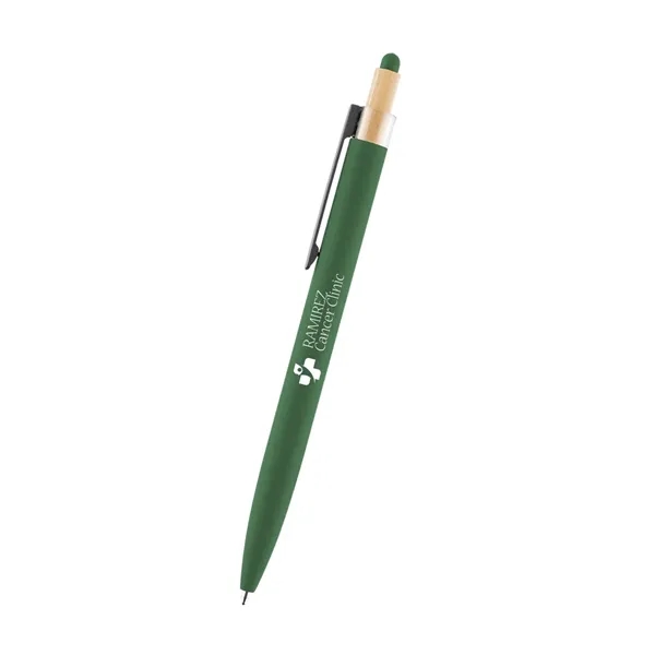 Recycled aluminum ballpoint pen with plunger action mechanism and stylus tip.... from ASI 61125 Hit Promotional Products / Hit®
