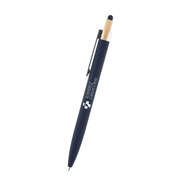 Recycled aluminum ballpoint pen with plunger action mechanism and stylus tip.... from ASI 61125 Hit Promotional Products / Hit®