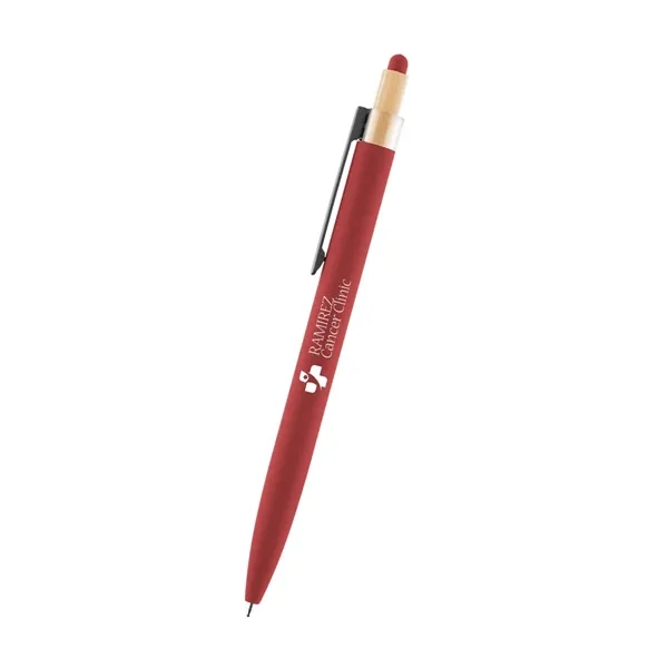 Recycled aluminum ballpoint pen with plunger action mechanism and stylus tip.... from ASI 61125 Hit Promotional Products / Hit®