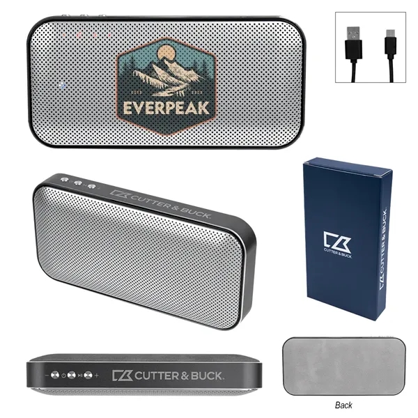 Cutter & Buck® Aluminum Suede Speaker And Power Bank... from ASI 61125 Hit Promotional Products / Hit®