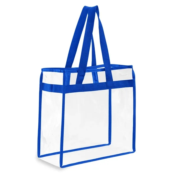 Clear PVC tote bag with non-woven trim, open main compartment and... from ASI 79530 Prime Line