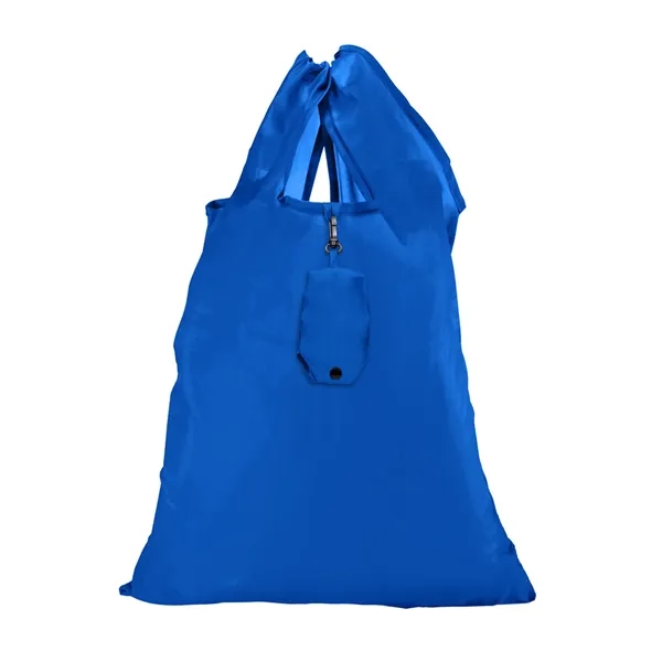 Reusable polyester grocery bag that folds into a storage pouch when... from ASI 79530 Prime Line
