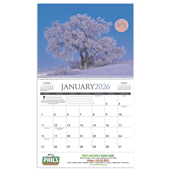 11 x 19 2024 Minnesota calendar on 70# glossy paper with... from ASI 40480 Koozie Group / Norwood Triumph Calendar