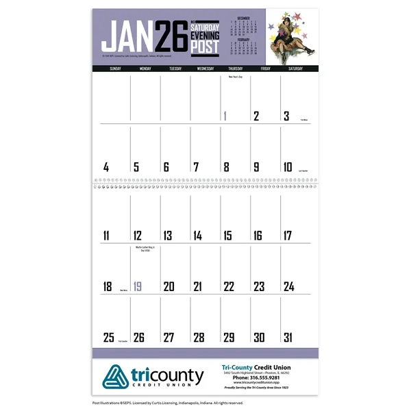 The Saturday Evening Post Big Block Memo... from ASI 40480 Koozie Group / Norwood Triumph Calendar