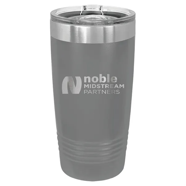 20 oz. stainless steel ringed tumbler with a vacuum sealed, clear-colored... from ASI 74601 Calico