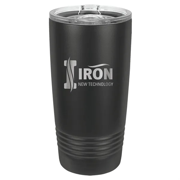 20 oz. stainless steel ringed tumbler with a vacuum sealed, clear-colored... from ASI 74601 Calico