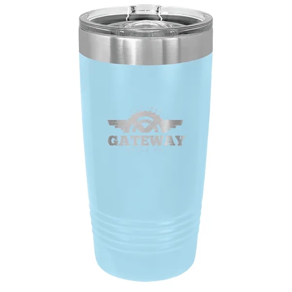 20 oz. stainless steel ringed tumbler with a vacuum sealed, clear-colored... from ASI 74601 Calico