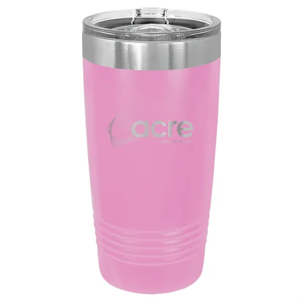 20 oz. stainless steel ringed tumbler with a vacuum sealed, clear-colored... from ASI 74601 Calico