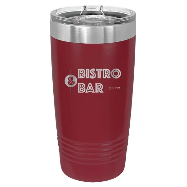 20 oz. stainless steel ringed tumbler with a vacuum sealed, clear-colored... from ASI 74601 Calico
