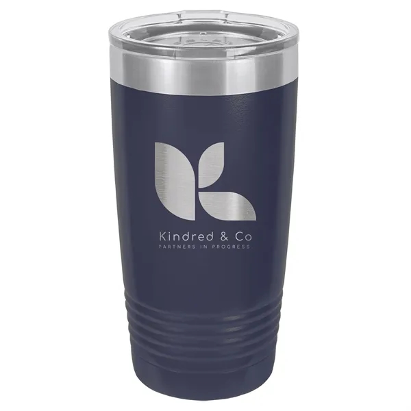 20 oz. stainless steel ringed tumbler with a vacuum sealed, clear-colored... from ASI 74601 Calico