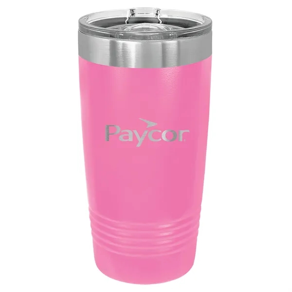 20 oz. stainless steel ringed tumbler with a vacuum sealed, clear-colored... from ASI 74601 Calico