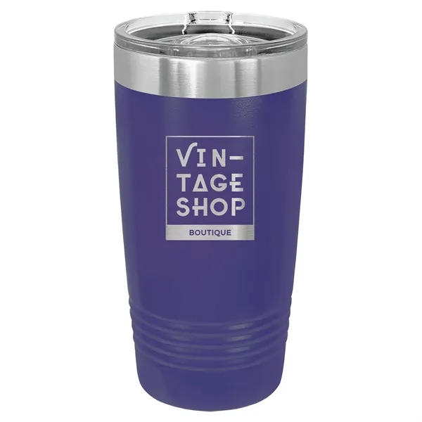 20 oz. stainless steel ringed tumbler with a vacuum sealed, clear-colored... from ASI 74601 Calico