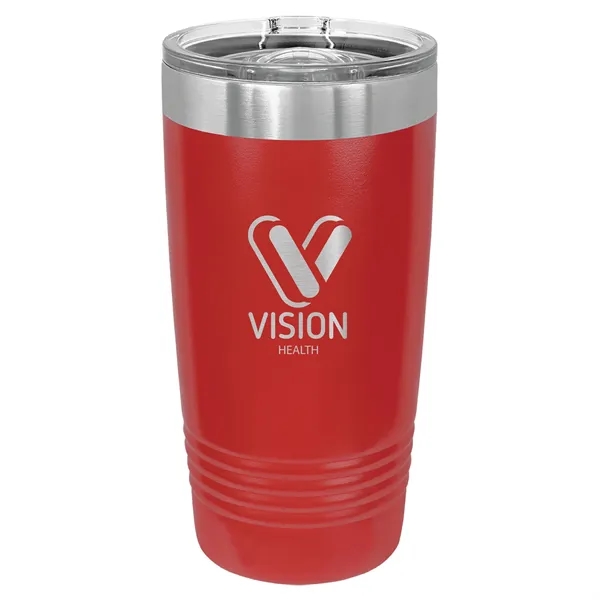 20 oz. stainless steel ringed tumbler with a vacuum sealed, clear-colored... from ASI 74601 Calico