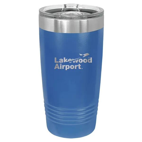 20 oz. stainless steel ringed tumbler with a vacuum sealed, clear-colored... from ASI 74601 Calico