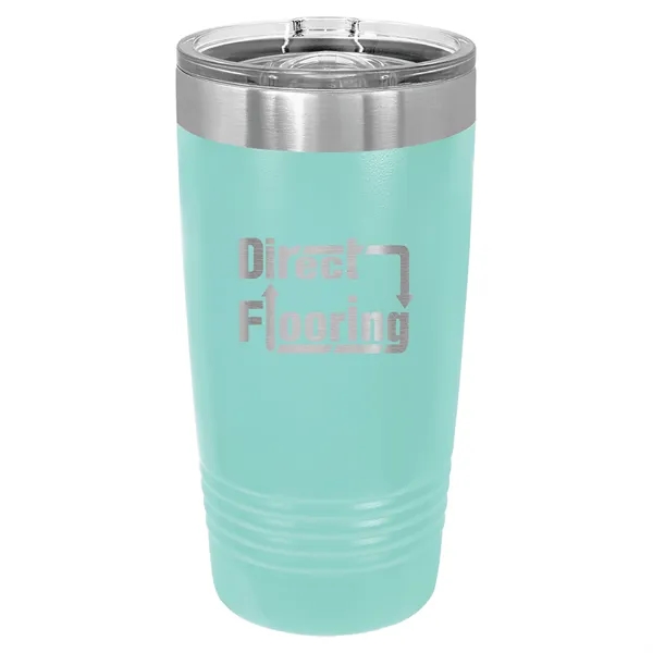 20 oz. stainless steel ringed tumbler with a vacuum sealed, clear-colored... from ASI 74601 Calico