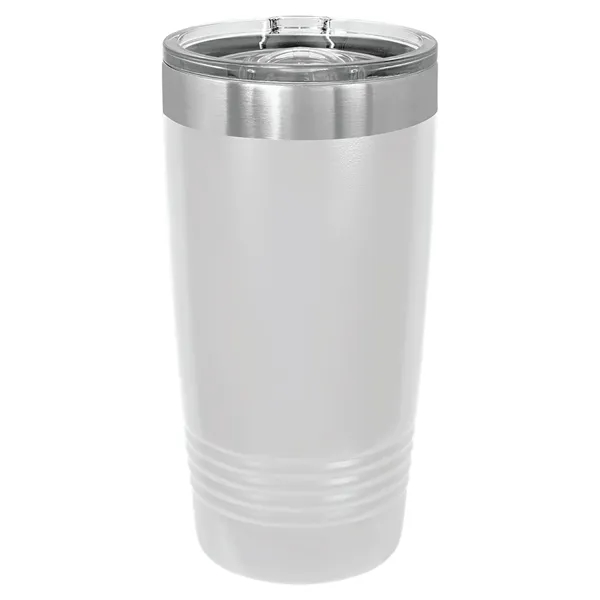 20 oz. stainless steel ringed tumbler with a vacuum sealed, clear-colored... from ASI 74601 Calico