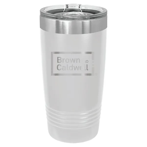20 oz. stainless steel ringed tumbler with a vacuum sealed, clear-colored... from ASI 74601 Calico
