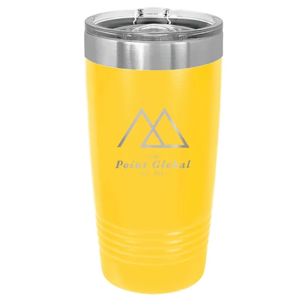 20 oz. stainless steel ringed tumbler with a vacuum sealed, clear-colored... from ASI 74601 Calico