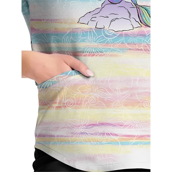 Cherokee Tooniforms V-Neck Print Top TF737... from ASI 86018 Scrub Authority / Uniform Stores