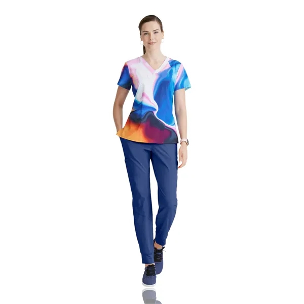 Barco ONE 4-Pocket V-Neck Fashion Print Top for Women- Medical Scrub... from ASI 86018 Scrub Authority / Uniform Stores