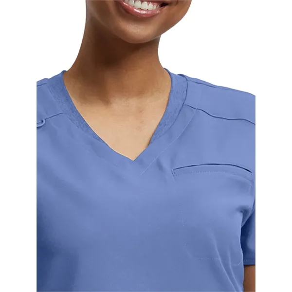 White Cross - VIBE - Women's Knit Collar V-Neck Scrub Top... from ASI 86018 Scrub Authority