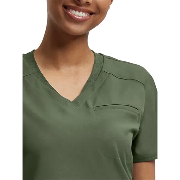 White Cross - VIBE - Women's Knit Collar V-Neck Scrub Top... from ASI 86018 Scrub Authority