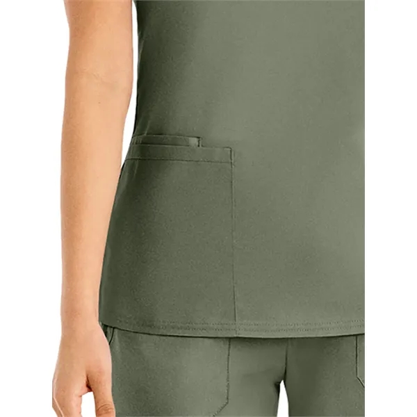 Landau ProFlex Women's Rib Knit V-Neck Top... from ASI 86018 Scrub Authority / Uniform Stores