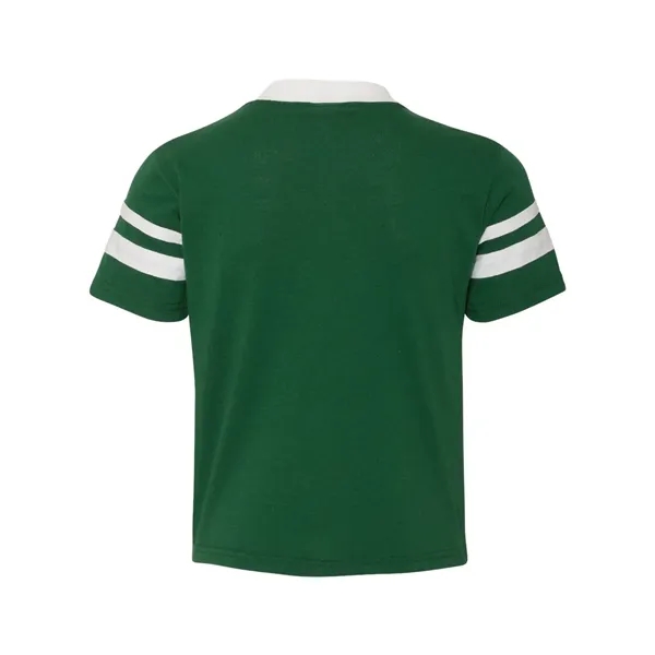 Youth V-neck jersey with striped sleeves featuring double-needle stitching and contrast... from ASI 84358 S&S Activewear