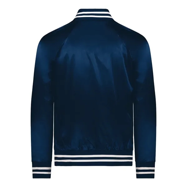 Satin Baseball Jacket Striped Trim... from ASI 84358 S&S Activewear