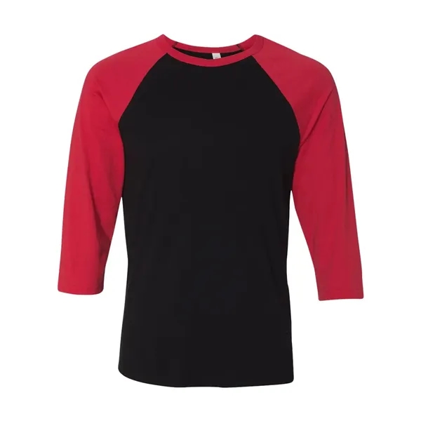 Unisex three-quarter sleeve baseball T-shirt with a retail fit, side seams,... from ASI 84358 S&S Activewear
